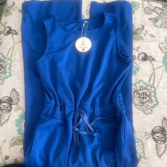 Avenue Women's Vibrant Blue Jumpsuit - Picture 1 of 2